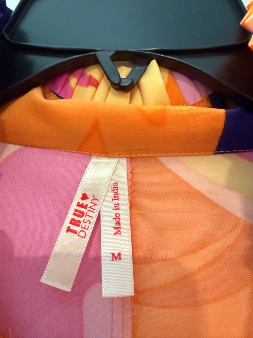 True Destiny Orange Pink Purple Ruffle Sleeve Shirt Dress - Picture 2 of 2